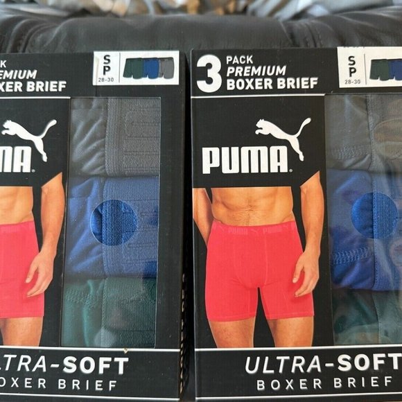 TWO (2) of Puma Men's 3 Pack Ultra-Soft Premium Boxer Briefs 859705 01 NWT - Picture 1 of 3